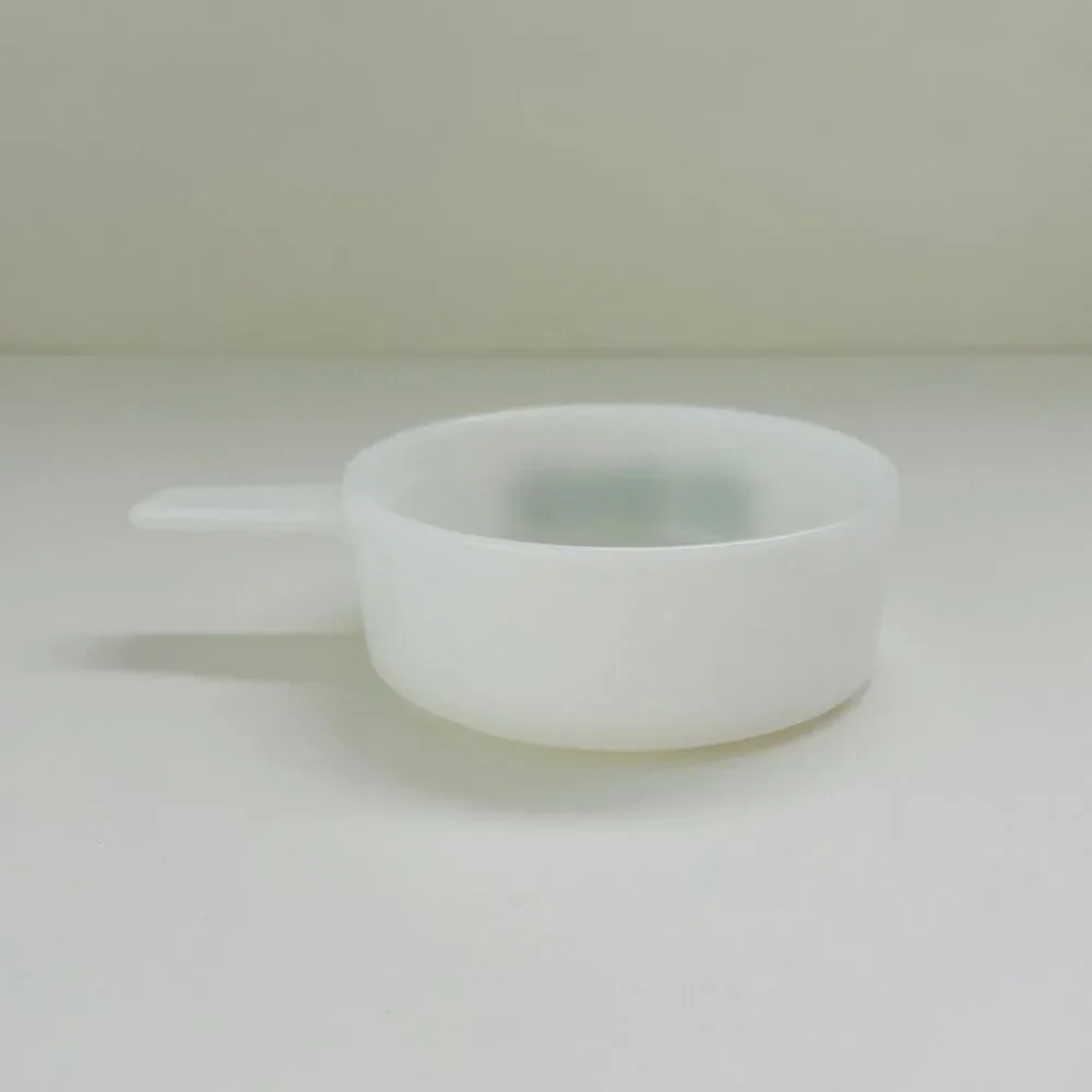 JEANNETTE GLASS CO. GLASBAKE Blueberry Ovenware Handled Soup Bowls, Set of 4